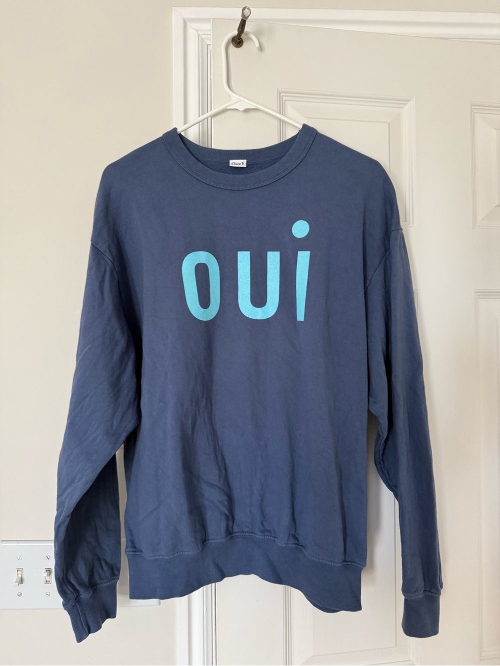 Oui Graphic Crewneck Sweatshirt - Navy Blue